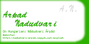 arpad nadudvari business card